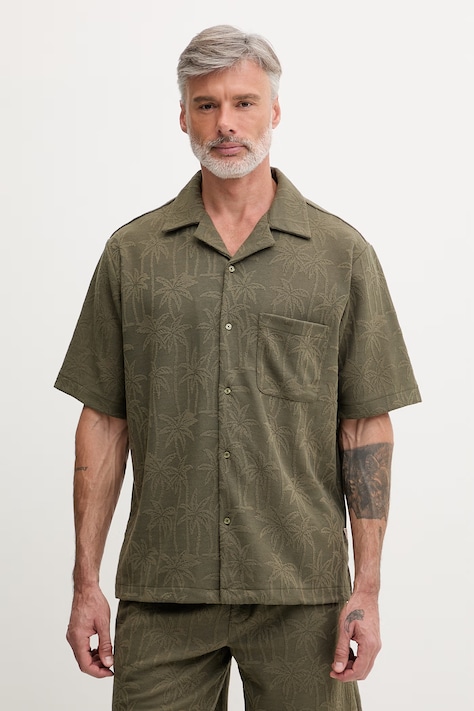 Guess košeľa pánska zelená s motívom zeleniny F6GP05 KG362