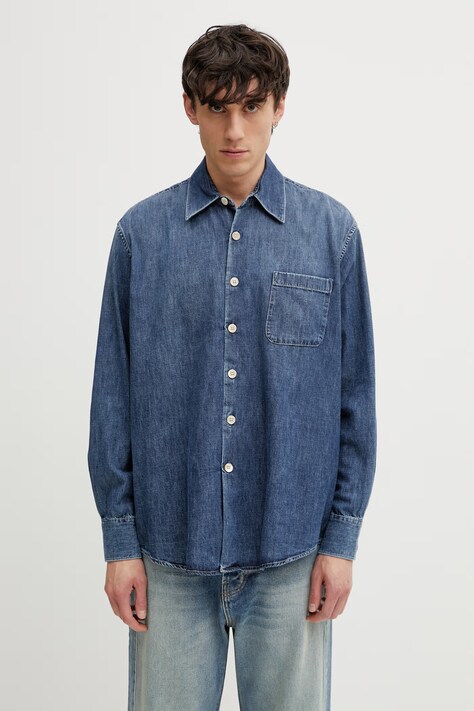 Our Legacy Above πουκάμισο ντένιμ ανδρικό μπλε απλό M2262AW