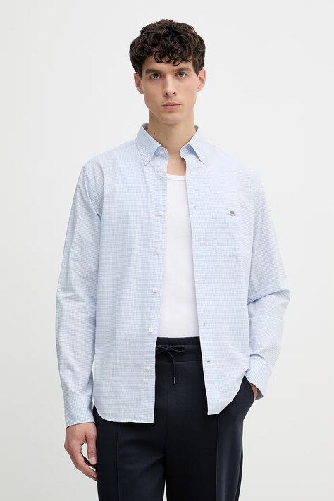 Gant koszula męska bawełniana niebieska w kratkę 3000150