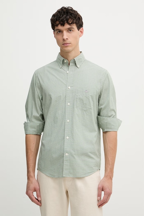Gant koszula męska bawełniana zielona w kratkę 3000150