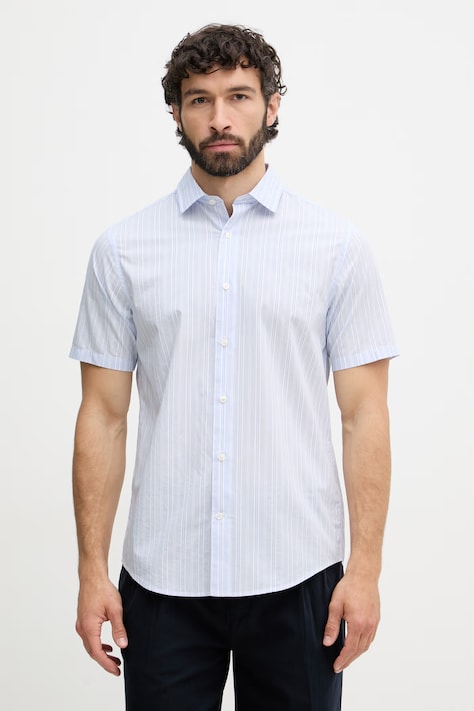 Gant koszula męska bawełniana niebieska w paski 3260071
