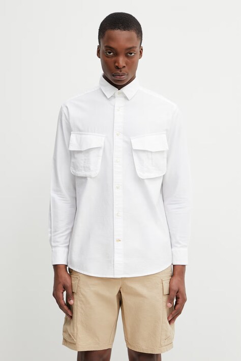 Barbour MSH5734WH11 koszula bawełniana męska biała gładka Arnham OS Oxford Jungle