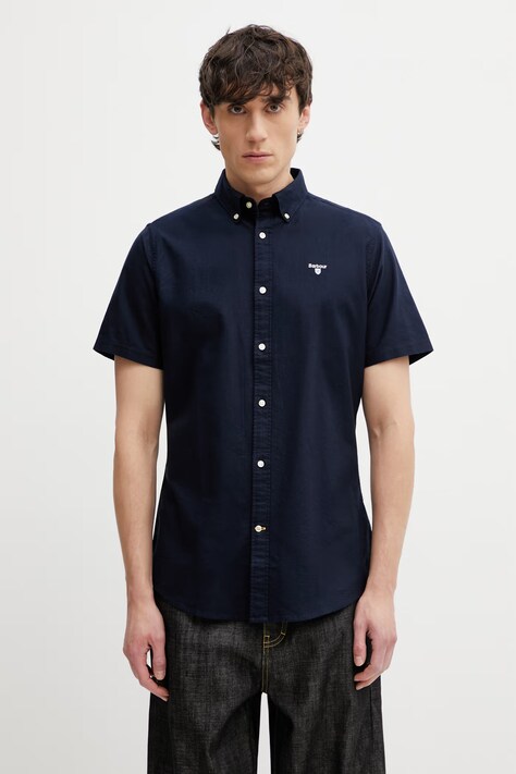 Barbour MSH5313NY91 koszula bawełniana męska granatowa gładka Oxtown SS Tailored