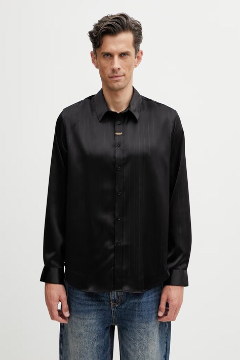 Martine Rose Classic koszula męska czarna w prążki 401WS37001