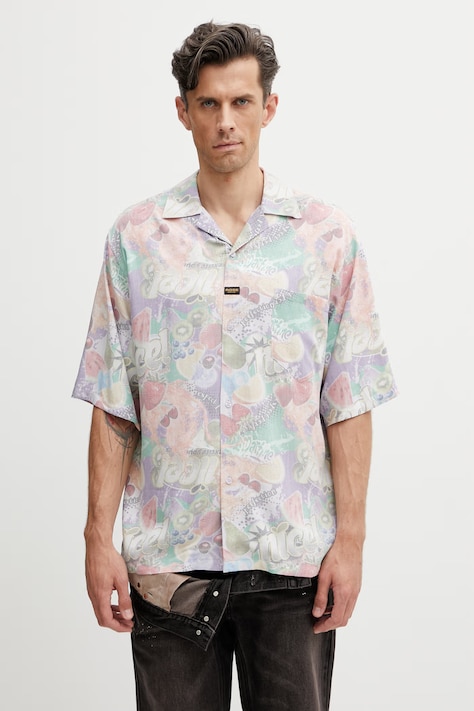 Martine Rose koszula z wiskozy męska multicolor z efektem sprania 404WS24809