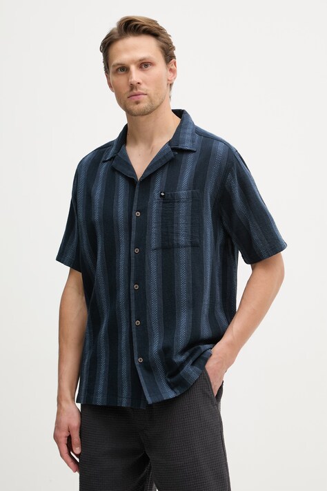 Rip Curl koszula męska bawełniana CLASSIC SURF granatowa w paski 06RMSH