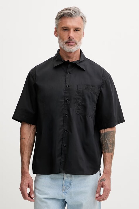 Oakley koszula męska z bawełną ECHO RISE czarna gładka FOA407951