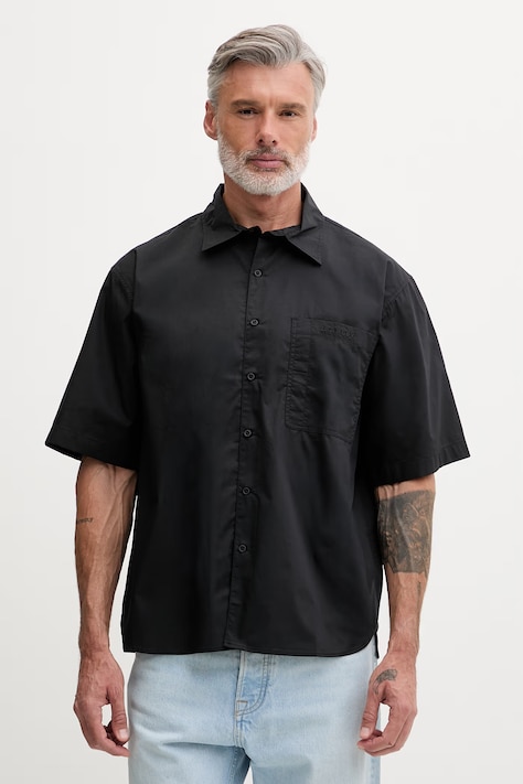 Oakley koszula męska z bawełną ECHO RISE czarna gładka FOA407951