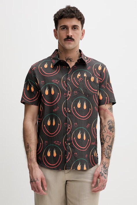 Hurley koszula męska z bawełną czarna MWVEUPP012