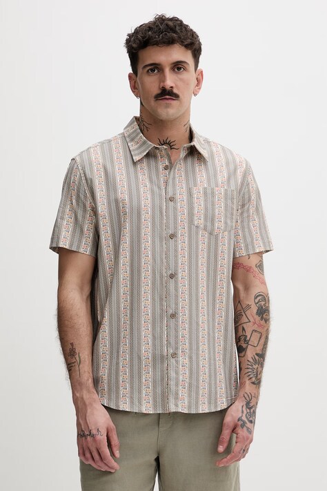 Hurley koszula męska z bawełną beżowa MWVEUPP018