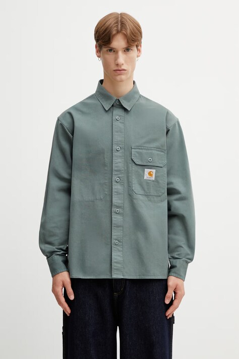 Carhartt WIP Reno Shirt Jac koszula bawełniana męska zielona gładka I031447.3GDXX