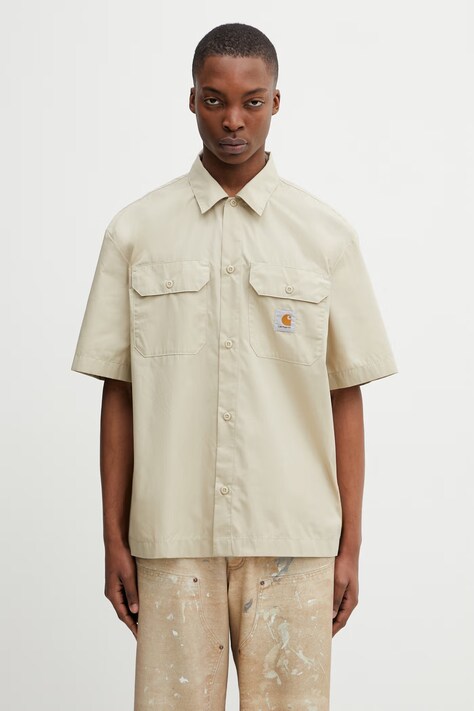 Carhartt WIP S/S Craft Shirt koszula safari męska beżowa gładka I035232.3INXX