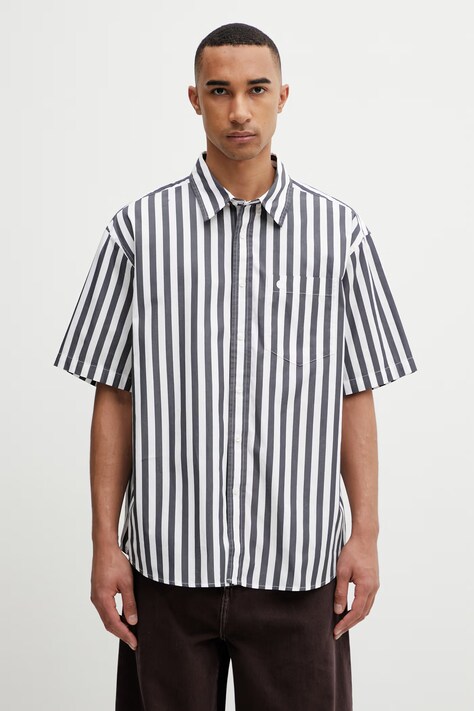 Carhartt WIP S/S Royce Shirt koszula bawełniana męska szara w paski I036202.3JRXX