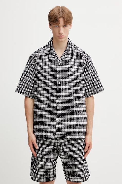 Carhartt WIP S/S Kander Shirt camicia in cotone da uomo nera a quadri I036194.3JOXX