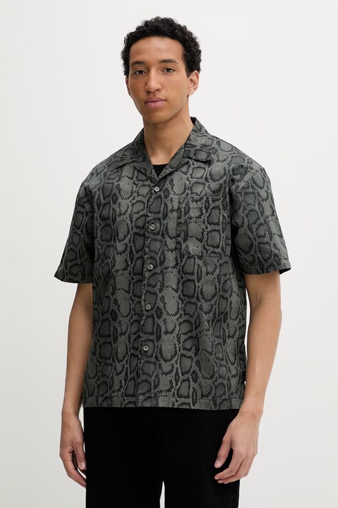 Carhartt WIP S/S Snake Camo Shirt риза от памук мъжка зелена I036275.3QAGD