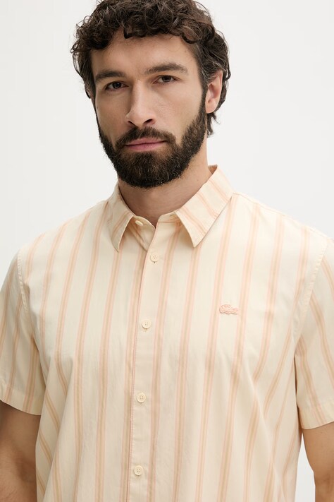 Lacoste сорочка чоловіча бавовняна — SS26-KDM0SY, жовтий — фото 4