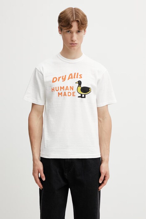 Human Made MENS KNITTED T-SHIRT bawełniany męski biały HM31TE006