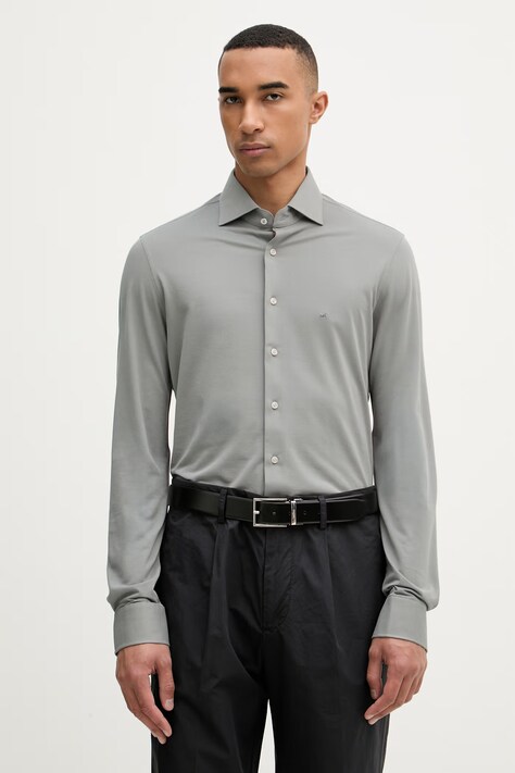 Michael Kors koszula męska szara gładka MK0DS01535
