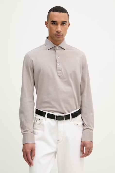 Michael Kors longsleeve męski bawełniany beżowy MK0DS01600