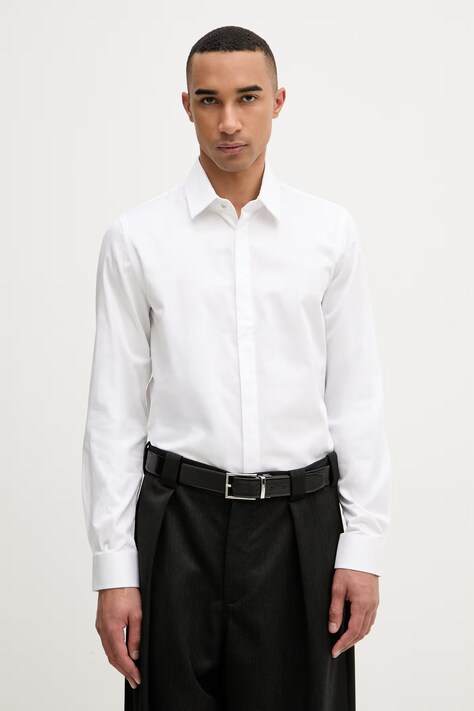 Michael Kors koszula męska bawełniana biała gładka MK0DS01678