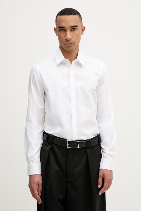 Michael Kors koszula męska bawełniana biała gładka MK0DS01678