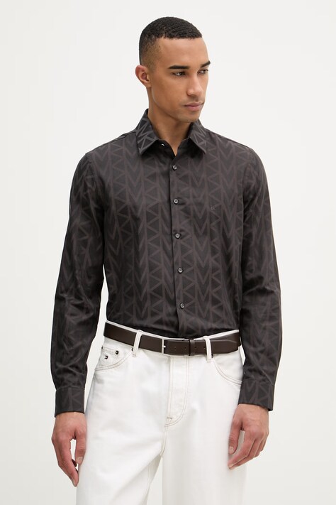 Michael Kors koszula męska bawełniana czarna MK0DS01679