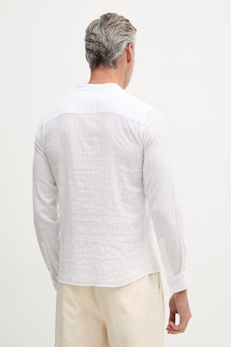 United Colors of Benetton longsleeve męski z wiskozy biały 5TYEUQ075