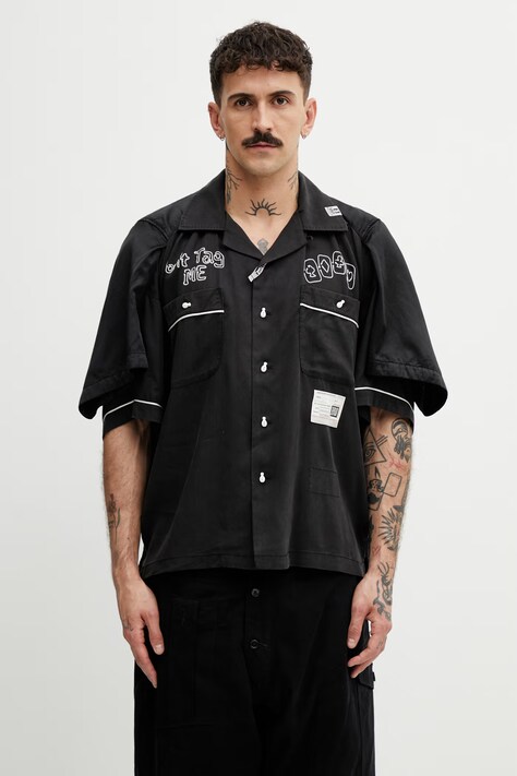 Maison MIHARA YASUHIRO koszula męska z lyocellem czarna A16SH082