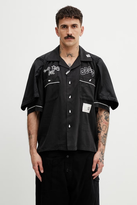 Maison MIHARA YASUHIRO koszula męska z lyocellem czarna A16SH082