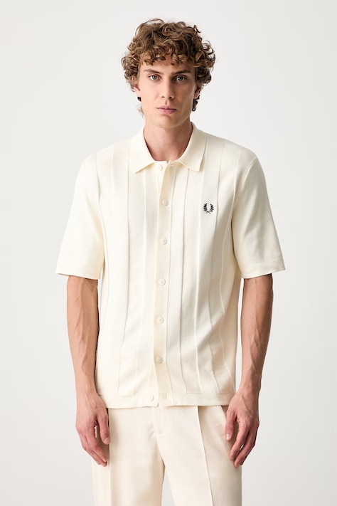 Fred Perry koszula męska bawełniana beżowa gładka K2324
