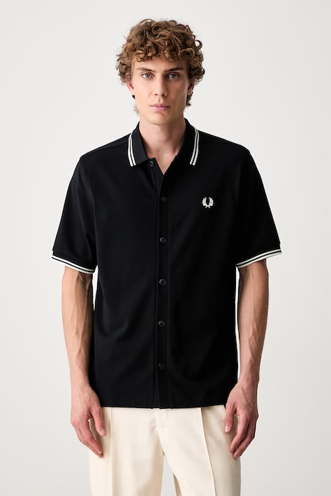 Fred Perry koszula męska bawełniana granatowa gładka M2451