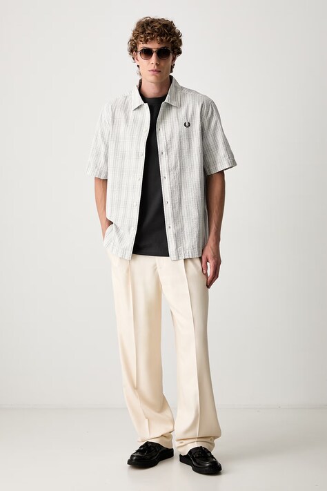 Fred Perry сорочка чоловіча бавовняна — SS26-KDM0TZ, білий — фото 2