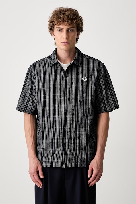 Fred Perry koszula męska bawełniana granatowa w paski M2470