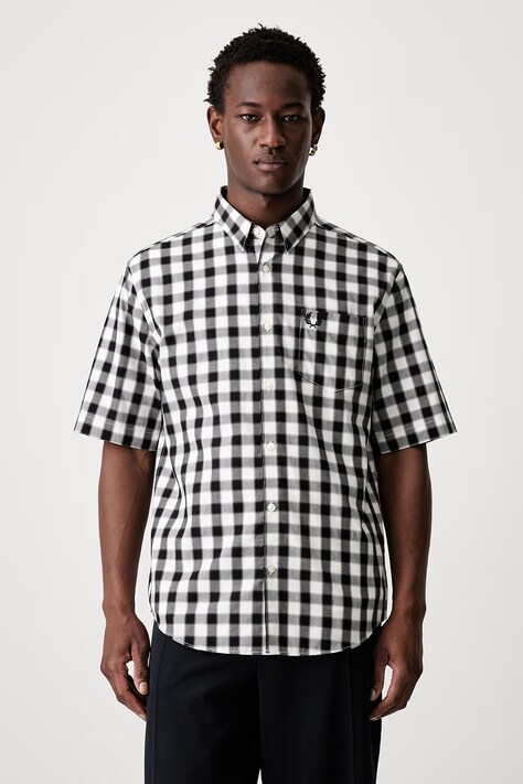 Fred Perry Koszula męska bawełniana biała w kratkę M2513