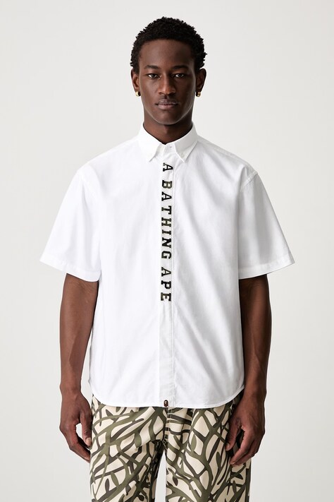 A Bathing Ape 1st Camo Applique Oxford koszula bawełniana męska biała 0ZXSRM301321Q