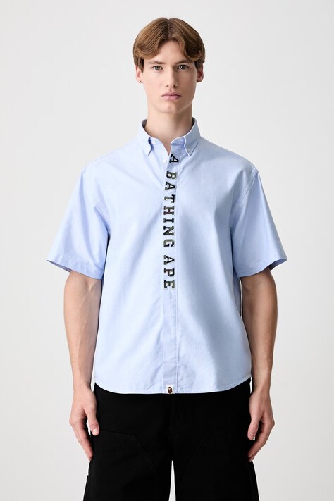 A Bathing Ape 1st Camo Applique Oxford košulja od pamuka za muškarce plava 0ZXSRM301321Q