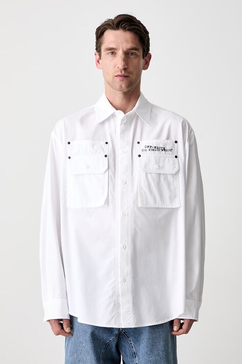 Off-White Script Arrow shirt cotton Women's white printed 44XGE04VS26F001100