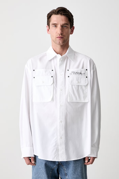 Off-White Script Arrow shirt cotton Women's white printed 44XGE04VS26F001100