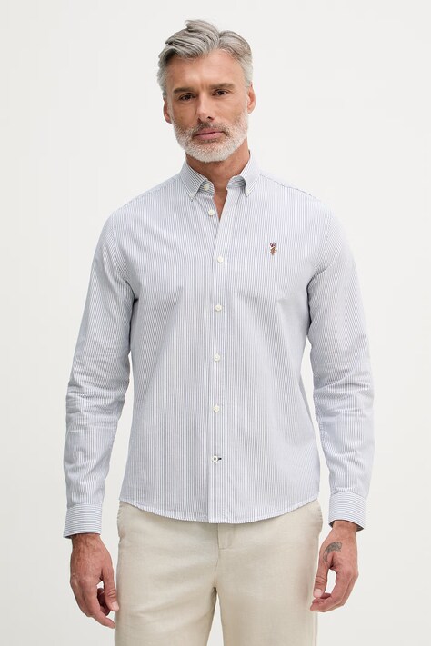 U.S. Polo Assn. koszula męska bawełniana Oxford Stripe niebieska w paski MUP3231