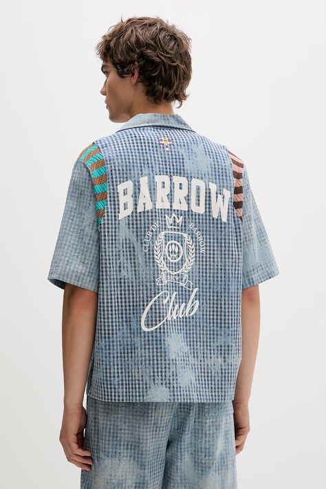 Barrow koszula bawełniana kolor niebieski regular S6BWUASI055