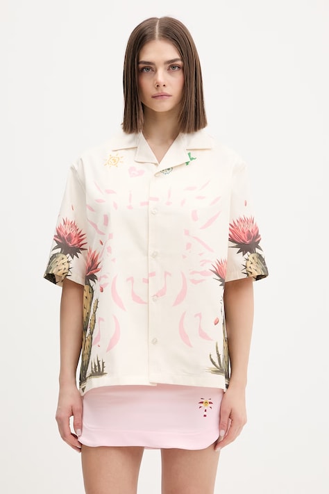 Barrow koszula bawełniana beżowa S6BWUASI068