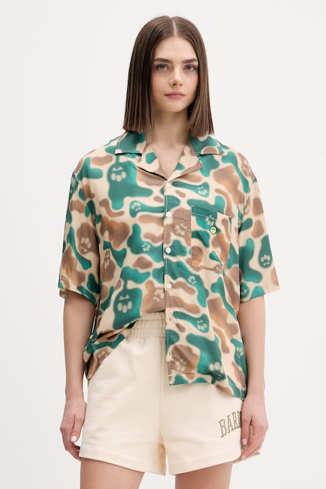 Barrow koszula z wiskozy beżowa S6BWUASI113