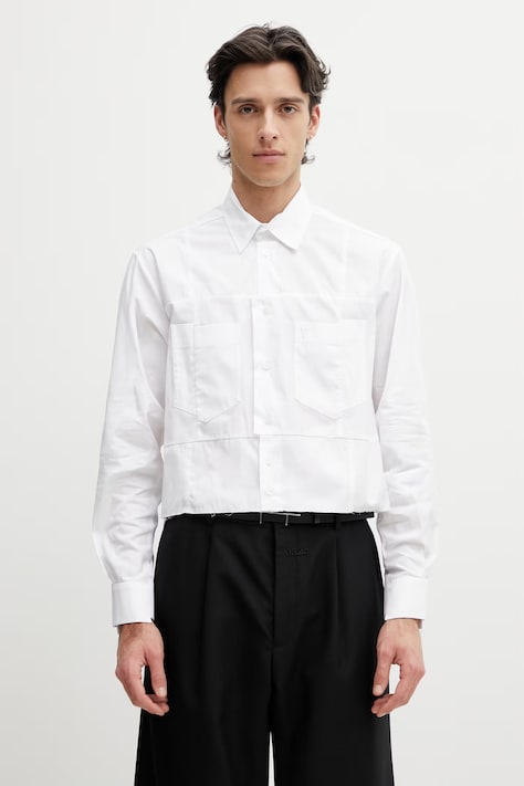 Vetements koszula bawełniana biała gładka UE76SH029W