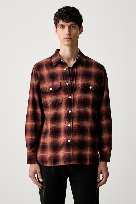Levi's košile manšestrová CLASSIC WORKER hnědá hladká 19587