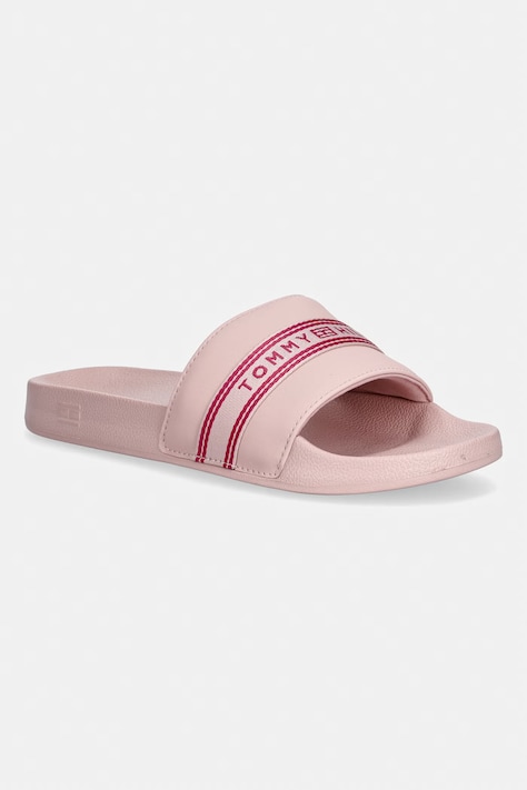 Tommy Hilfiger klapki basenowe damskie TH WEBBING POOL SLIDE różowe FW0FW09359