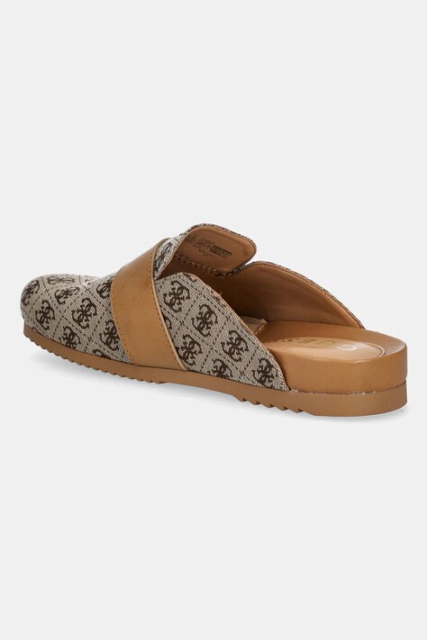Guess klapki GALAVANTA damskie kolor brązowy FLPGAL FAL06
