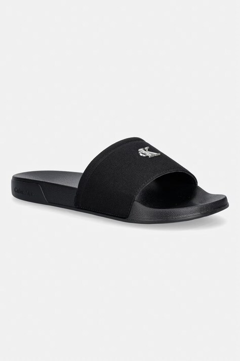 Calvin Klein klapki damskie ESS SLIDE CANVAS HDW czarne HW0HW02960