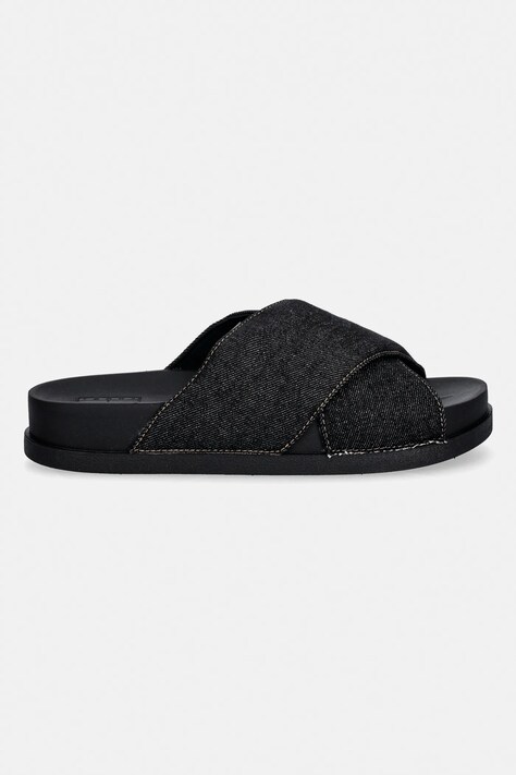 Tommy Jeans klapki TJW COMFORT SLIDES WASHED DENIM damskie kolor granatowy EN0EN02898