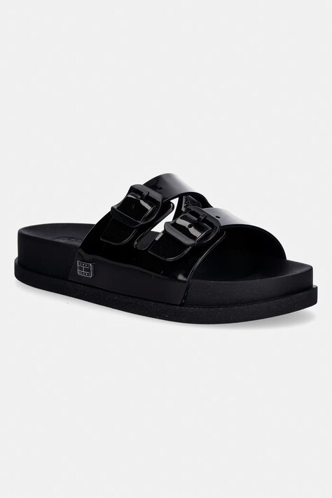 Tommy Jeans klapki damskie TJW COMFORT JELLY SLIDES czarne EN0EN02974