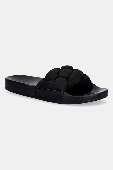Tommy Jeans klapki damskie TJW BRAIDED SLIDES czarne EN0EN02975